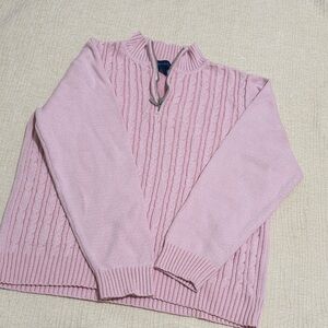 Karen Scott Pink Cable Knit Sweater